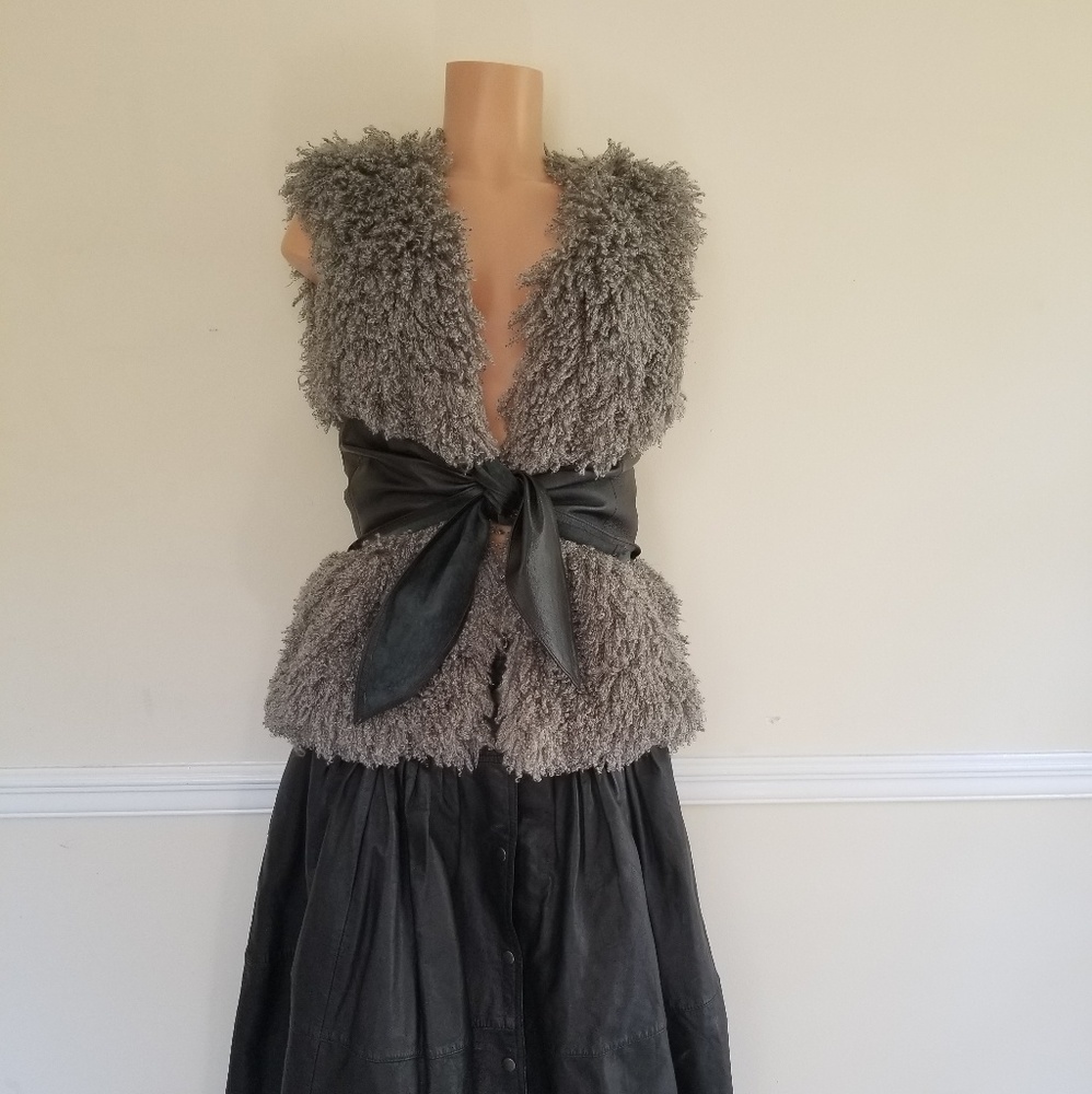 Heather Gray Faux Fur Vest